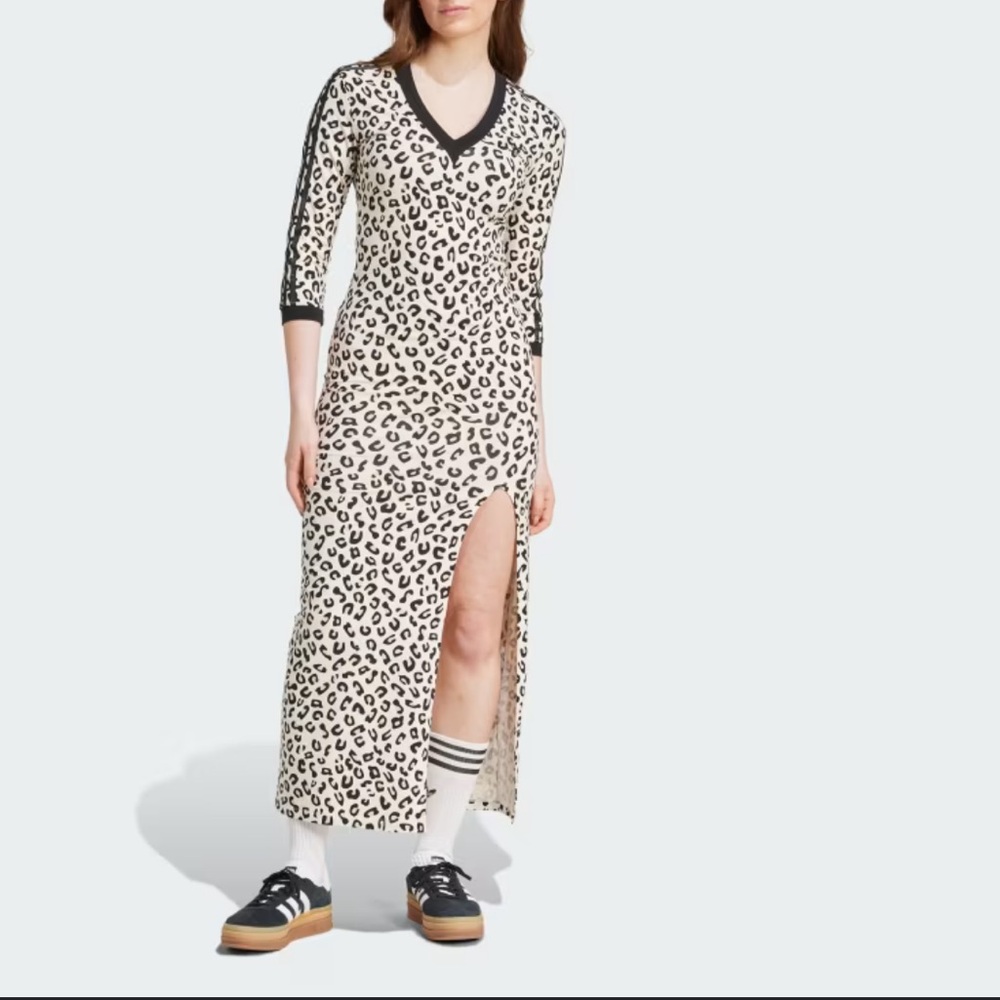Adidas Black and Cream Patterned Dress